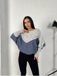 Тонкий жіночий светр сiрого кольору 31607