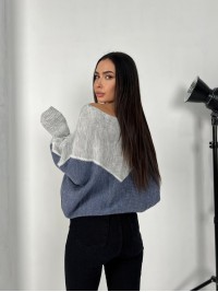 Тонкий жіночий светр сiрого кольору 31607