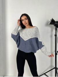 Тонкий жіночий светр сiрого кольору 31607