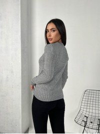 Обтягуючий жіночий светр сiрого кольору 31608