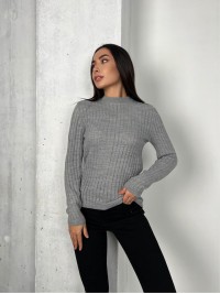 Обтягуючий жіночий светр сiрого кольору 31608