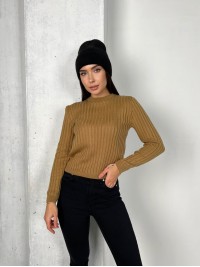 Обтягуючий жіночий светр кавового кольору 31609