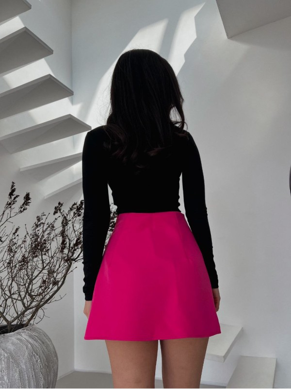 Міні спідниця-шорти малинового кольору 31614