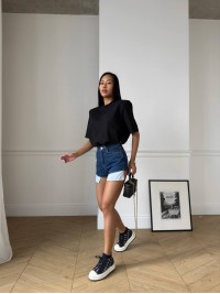 Жіночі джинсові шорти синього кольору 31620