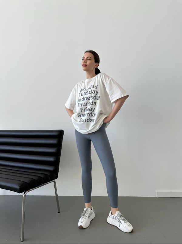 Легкий спортивний комплект (лосини+футболка) сiрого кольору 31623