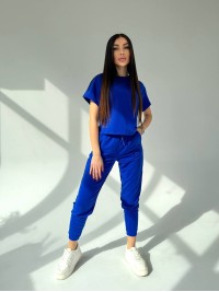 Жіночий костюм прогулянковий синього кольору 31646