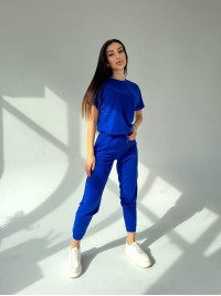 Жіночий костюм прогулянковий синього кольору 31646