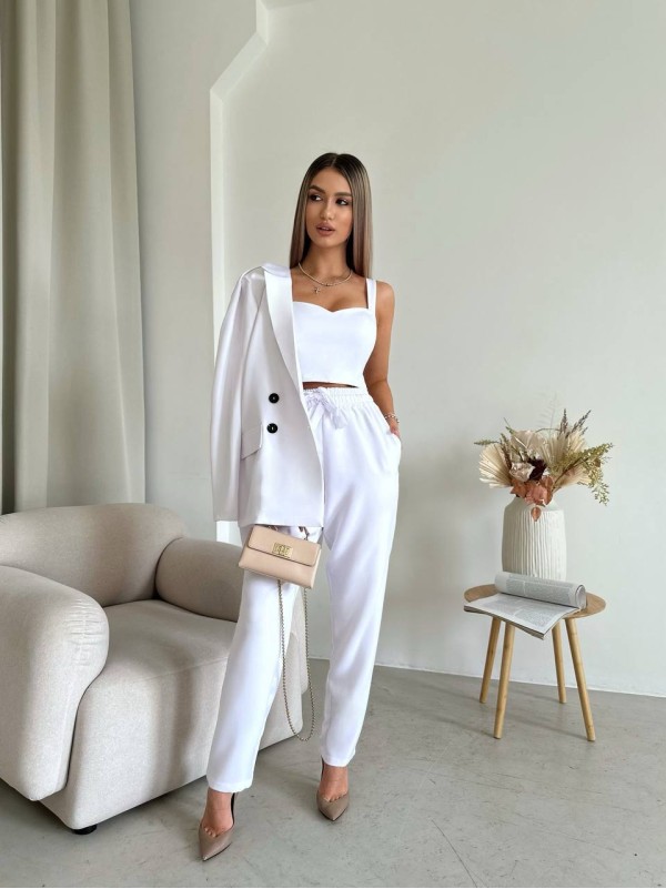 Костюм-трійка молочного кольору 31651
