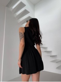 Жіночий легкий костюм 2-ка зі спідницею чорного кольору 31652