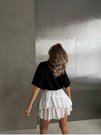 Бавовняна футболка з написом чорного кольору 31664