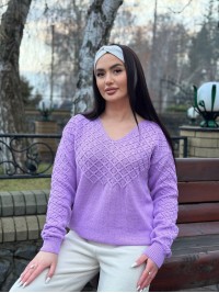 Базовий жіночий светр бузкового кольору 31732