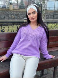 Базовий жіночий светр бузкового кольору 31732