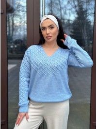 Базовий жіночий светр блакитного кольору 31734