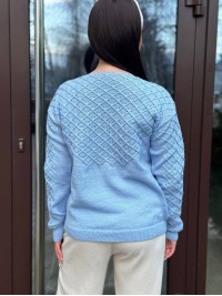 Базовий жіночий светр блакитного кольору 31734