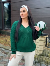 Базовий жіночий светр зеленого кольору 31735