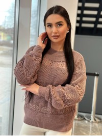 Тонкий жіночий светр пудрового кольору 31739