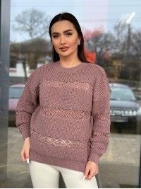 Тонкий жіночий светр пудрового кольору 31739