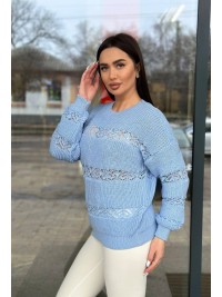 Тонкий жіночий светр блакитного кольору 31740