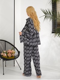 Жіночий легкий прогулянковий костюм чорного кольору 31751