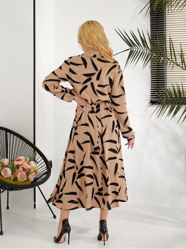 Легка сукня-сорочка бежевого кольору 31755