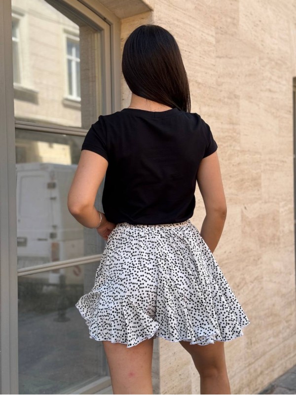 Базова жіноча футболка з леопардовими серцями чорного кольору 31769