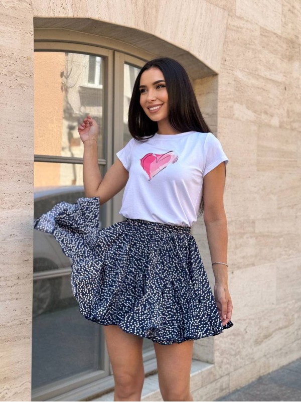 Базова жіноча футболка з принтом бiлого кольору 31771