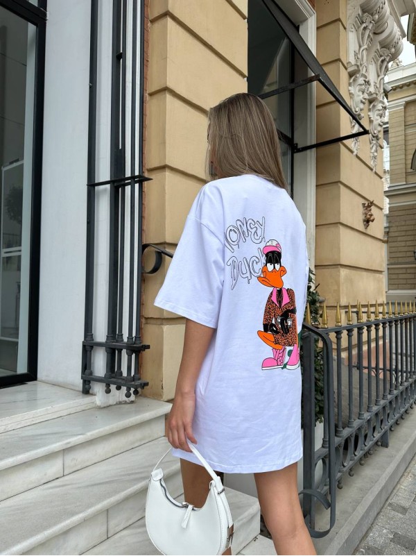 Бавовняна футболка з малюнком бiлого кольору 31781