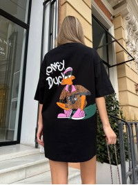 Бавовняна футболка з малюнком чорного кольору 31782