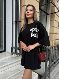 Бавовняна футболка з малюнком чорного кольору 31782