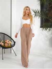 Жіночі прогулянковi штани кавового кольору 31787