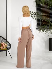 Жіночі прогулянковi штани кавового кольору 31787