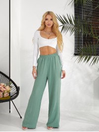 Жіночі прогулянковi штани оливкового кольору 31788