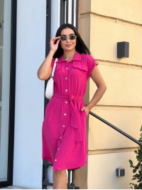 Легка сукня на гудзиках малинового кольору 31797