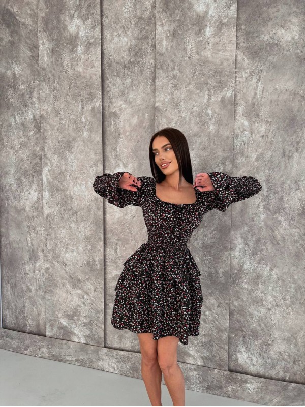 Легка сукня міні чорного кольору 31832