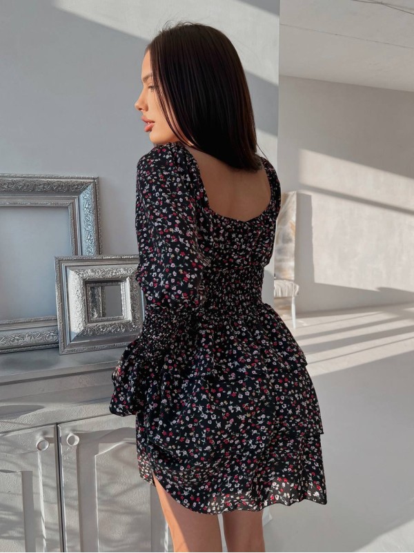 Легка сукня міні чорного кольору 31832