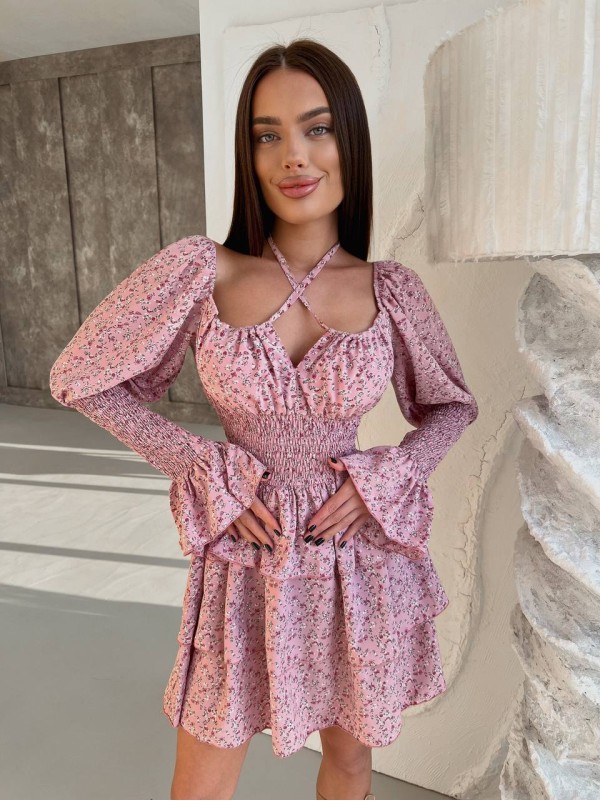 Легка сукня міні рожевого кольору 31833