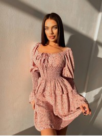 Легка сукня міні рожевого кольору 31833