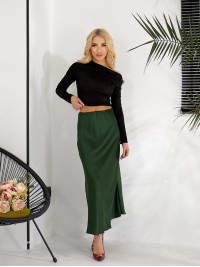 Жіноча шовкова спідниця смарагдового кольору 31837