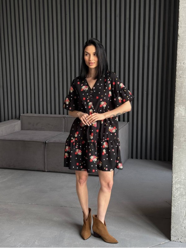 Легка сукня міні чорного кольору 31874