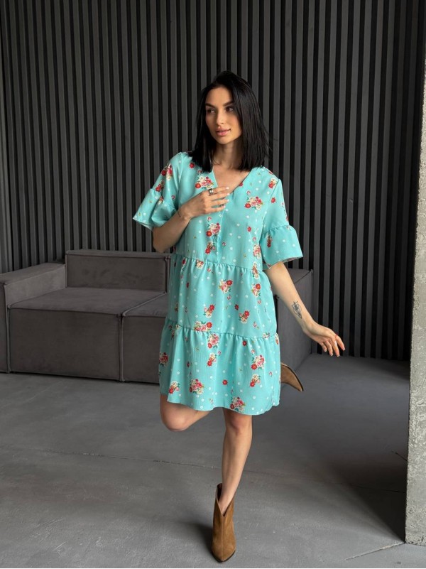 Легка сукня міні м'ятного кольору 31875