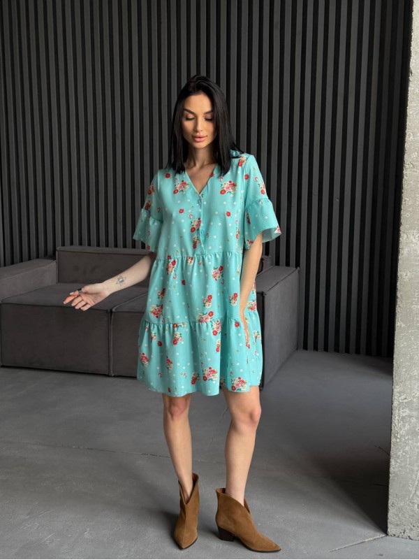 Легка сукня міні м'ятного кольору 31875