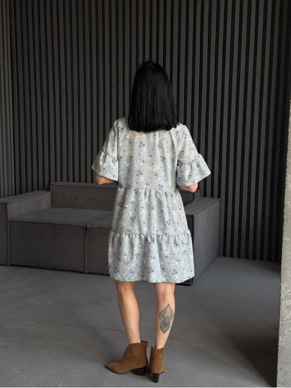 Легка сукня міні сiрого кольору 31876