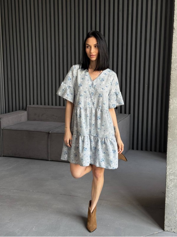 Легка сукня міні сiрого кольору 31876