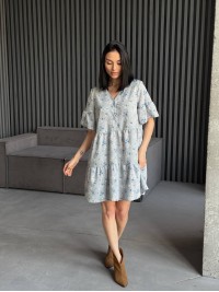 Легка сукня міні сiрого кольору 31876