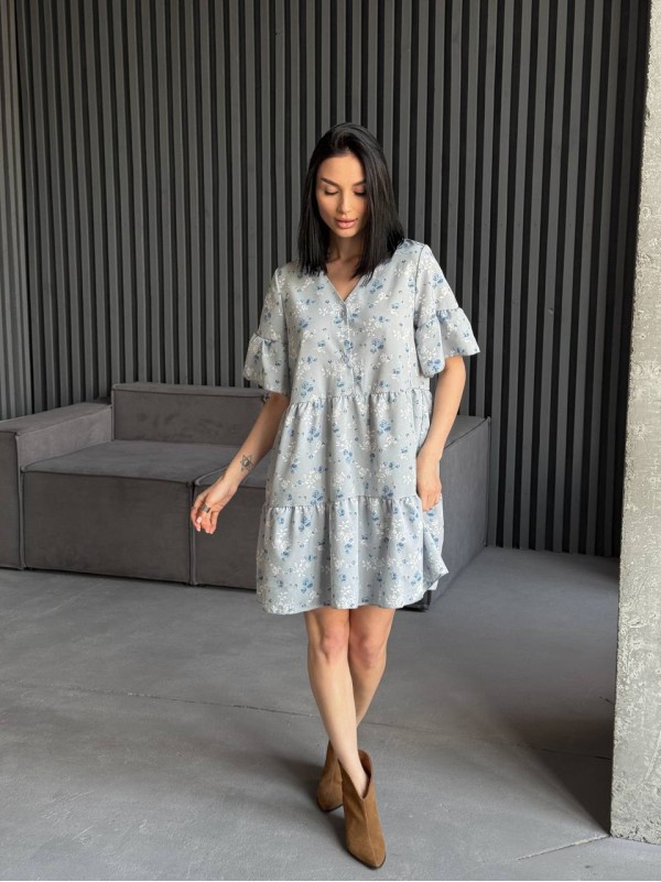 Легка сукня міні сiрого кольору 31876