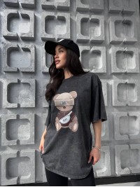 Жіноча футболка з малюнком сiрого кольору 31890