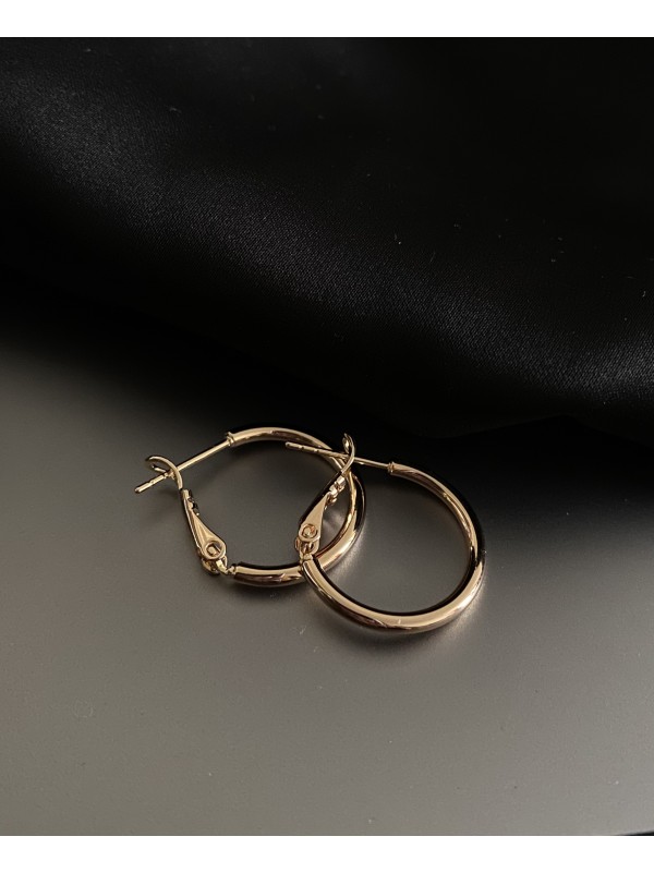 Сережки кільця класичні золотого кольору 31895