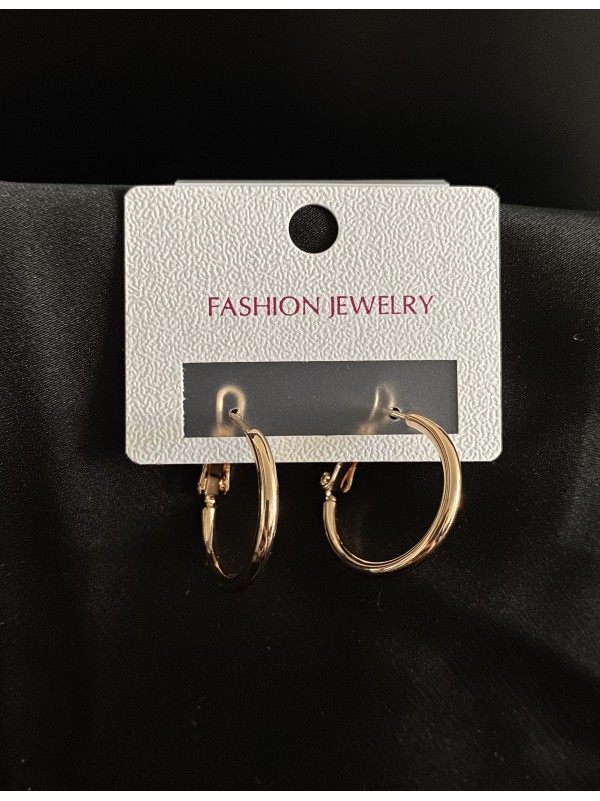 Сережки кільця класичні золотого кольору 31895