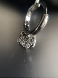 Сережки "Подвійні серця" срібного кольору 31898