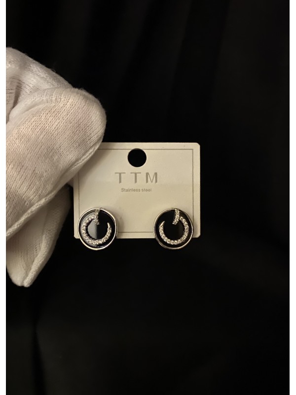 Сережки "Гвоздики" срібного кольору 31899